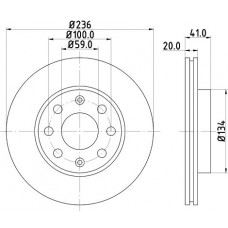 8DD 355 111-341 HELLA Гальмівний диск