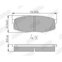 572597J JURID Комплект гальмівних колодок дисковий гальм