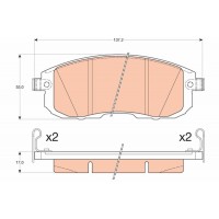 GDB3616 TRW Комплект гальмівних колодок дисковий гальм