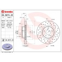 09.5674.2X BREMBO Гальмівний диск