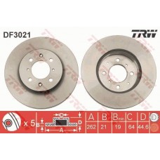 DF3021 TRW Гальмівний диск