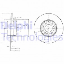 BG2257 DELPHI Гальмівний диск