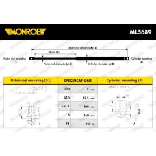 ML5689 MONROE Газова пружина капот