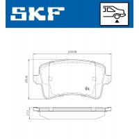 VKBP 90052 SKF Комплект гальмівних колодок дисковий гальм