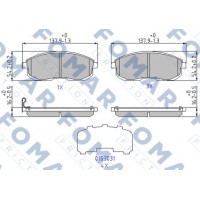 FO 969381 FOMAR Friction Комплект гальмівних колодок дисковий гальм