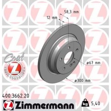 400.3662.20 ZIMMERMANN Гальмівний диск