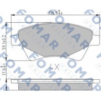 FO 908281 FOMAR Friction КомплеК т гальмівних колодок, дискове гальмо
