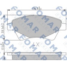FO 908281 FOMAR Friction КомплеК т гальмівних колодок, дискове гальмо