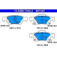 13.0460-7343.2 ATE Комплект гальмівних колодок дисковий гальм