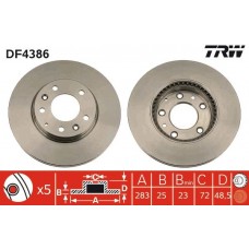 DF4386 TRW Гальмівний диск