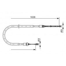 1 987 477 586 BOSCH Тросик, cтояночный тормоз