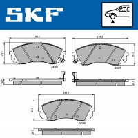 VKBP 80454 A SKF Комплект гальмівних колодок дисковий гальм