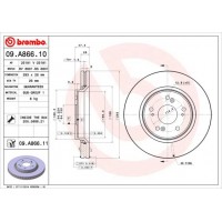09.A866.10 BREMBO Гальмівний диск
