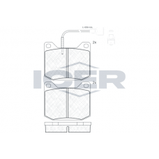 180248 ICER КомплеК т гальмівних колодок, дискове гальмо