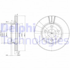 BG3025 DELPHI Гальмівний диск