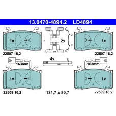 13.0470-4894.2 ATE Комплект гальмівних колодок дисковий гальм 13.0470-4894.2 ATE Комплект гальмівних колодок дисковий гальм