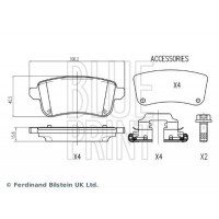 ADBP420093 BLUE PRINT КомплеК т гальмівних колодок, дискове гальмо