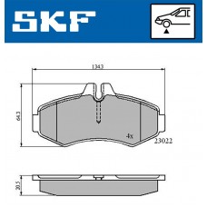 VKBP 80412 SKF Комплект гальмівних колодок дисковий гальм