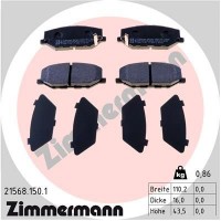 21568.150.1 ZIMMERMANN Комплект гальмівних колодок дисковий гальм