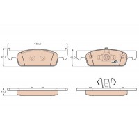 GDB2016 TRW Комплект гальмівних колодок дисковий гальм