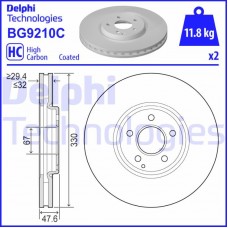 BG9210C DELPHI Гальмівний диск