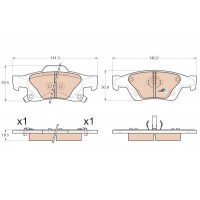 GDB4448 TRW Комплект гальмівних колодок дисковий гальм
