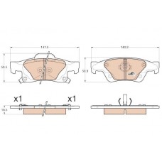 GDB4448 TRW Комплект гальмівних колодок дисковий гальм