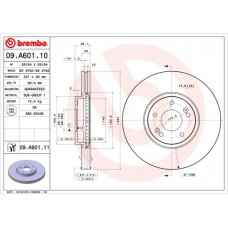 09.A601.10 BREMBO Гальмівний диск