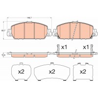 GDB3615 TRW Комплект гальмівних колодок дисковий гальм