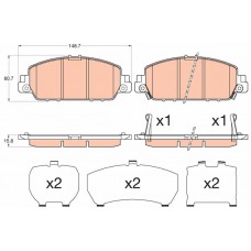 GDB3615 TRW Комплект гальмівних колодок дисковий гальм