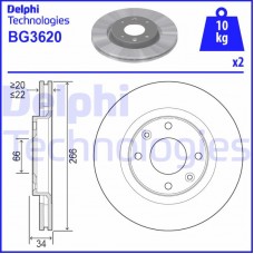 BG3620 DELPHI Гальмівний диск