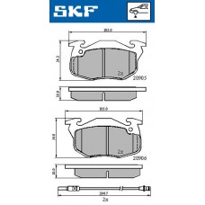 VKBP 80238 E SKF Комплект гальмівних колодок дисковий гальм