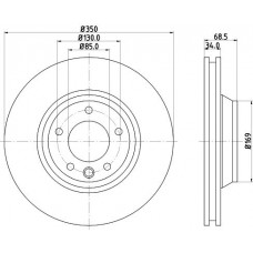 8DD 355 128-071 HELLA PAGID Гальмівний диск