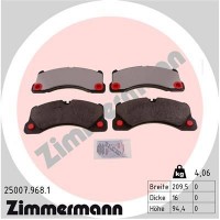 25007.968.1 ZIMMERMANN Комплект гальмівних колодок дисковий гальм