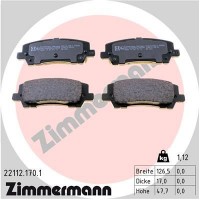 22112.170.1 ZIMMERMANN Комплект гальмівних колодок дисковий гальм