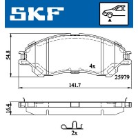 VKBP 80239 A SKF Комплект гальмівних колодок дисковий гальм