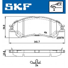 VKBP 80239 A SKF Комплект гальмівних колодок дисковий гальм