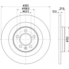 8DD 355 132-121 HELLA Гальмівний диск