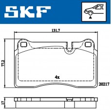VKBP 80609 SKF Комплект гальмівних колодок дисковий гальм