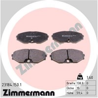 23184.150.1 ZIMMERMANN Комплект гальмівних колодок дисковий гальм