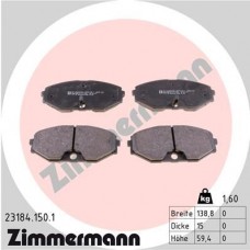 23184.150.1 ZIMMERMANN Комплект гальмівних колодок дисковий гальм 23184.150.1 ZIMMERMANN Комплект гальмівних колодок дисковий гальм
