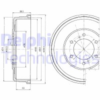 BF461 DELPHI Гальмівний барабан