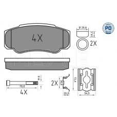025 239 2120/PD MEYLE Комплект гальмівних колодок дисковий гальм