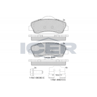 182131 ICER Комплект гальмівних колодок дисковий гальм