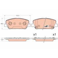 GDB3582 TRW Комплект гальмівних колодок дисковий гальм