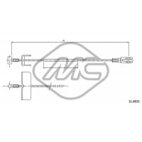 82369 Metalcaucho Тросик, cтояночный тормоз