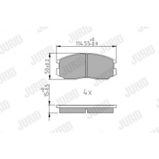 572375J JURID Комплект гальмівних колодок дисковий гальм