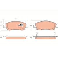 GDB3445 TRW Комплект гальмівних колодок дисковий гальм
