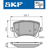 VKBP 90023 SKF Комплект гальмівних колодок дисковий гальм