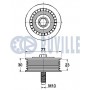 542475 RUVILLE Паразитный / ведущий ролик, Поліклиновий ремінь